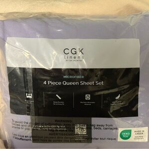 CGK Unlimited Lavender Microfiber 4-Piece Queen Sheet Set
